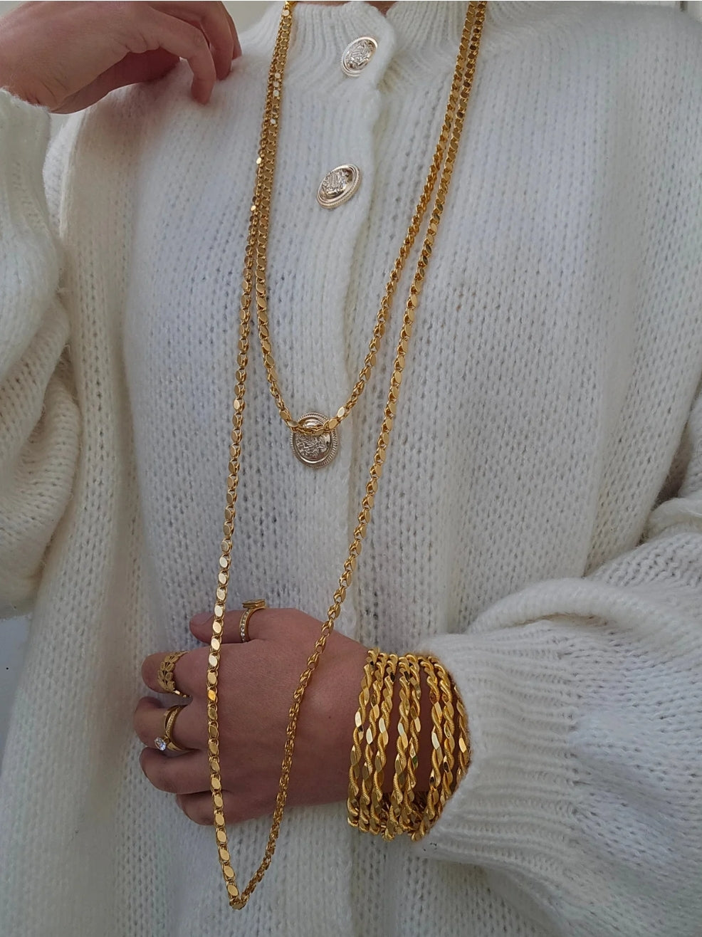 2 Meter Kette Arpa Stilkette 22 Karat vergoldet Vorbestellung 2-3 Wochen Lieferzeit