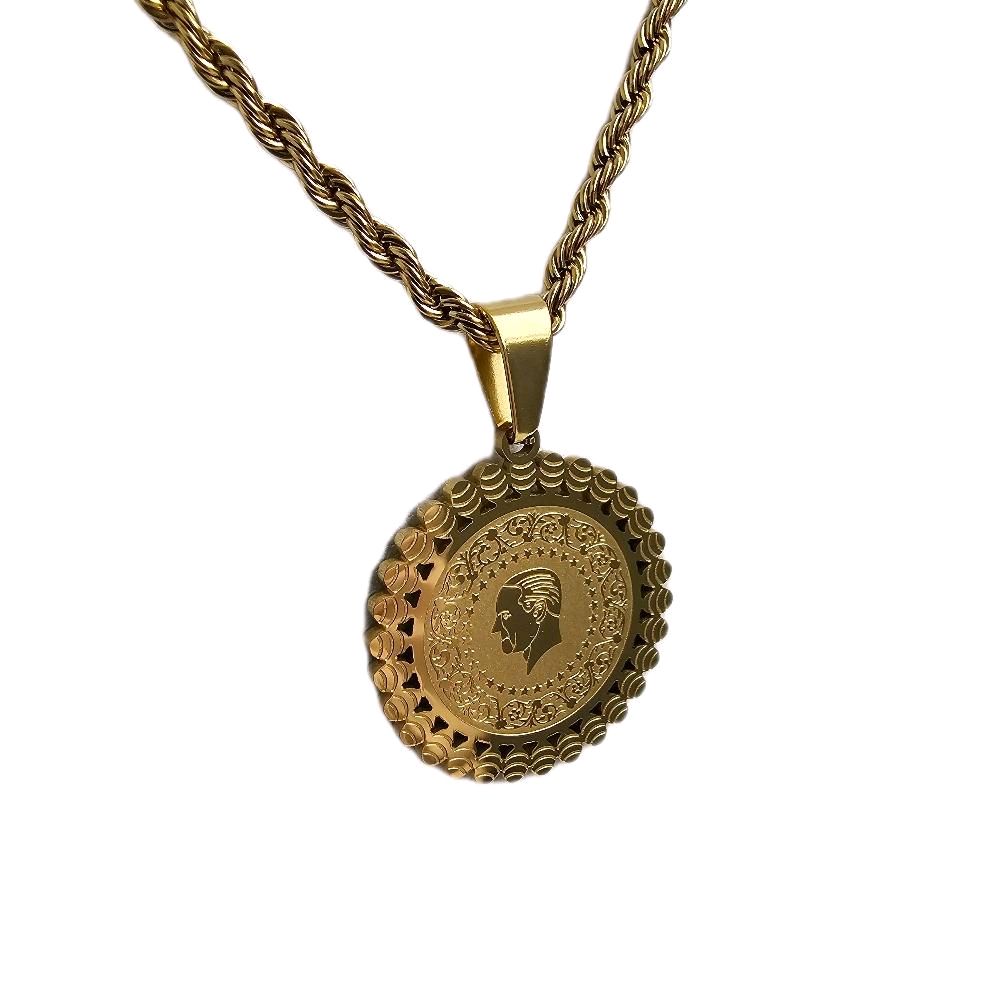 Atatürk Münzkette Edelstahlkette