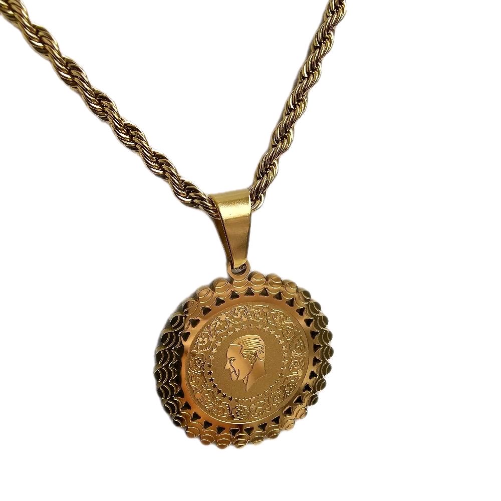 Atatürk Münzkette Edelstahlkette